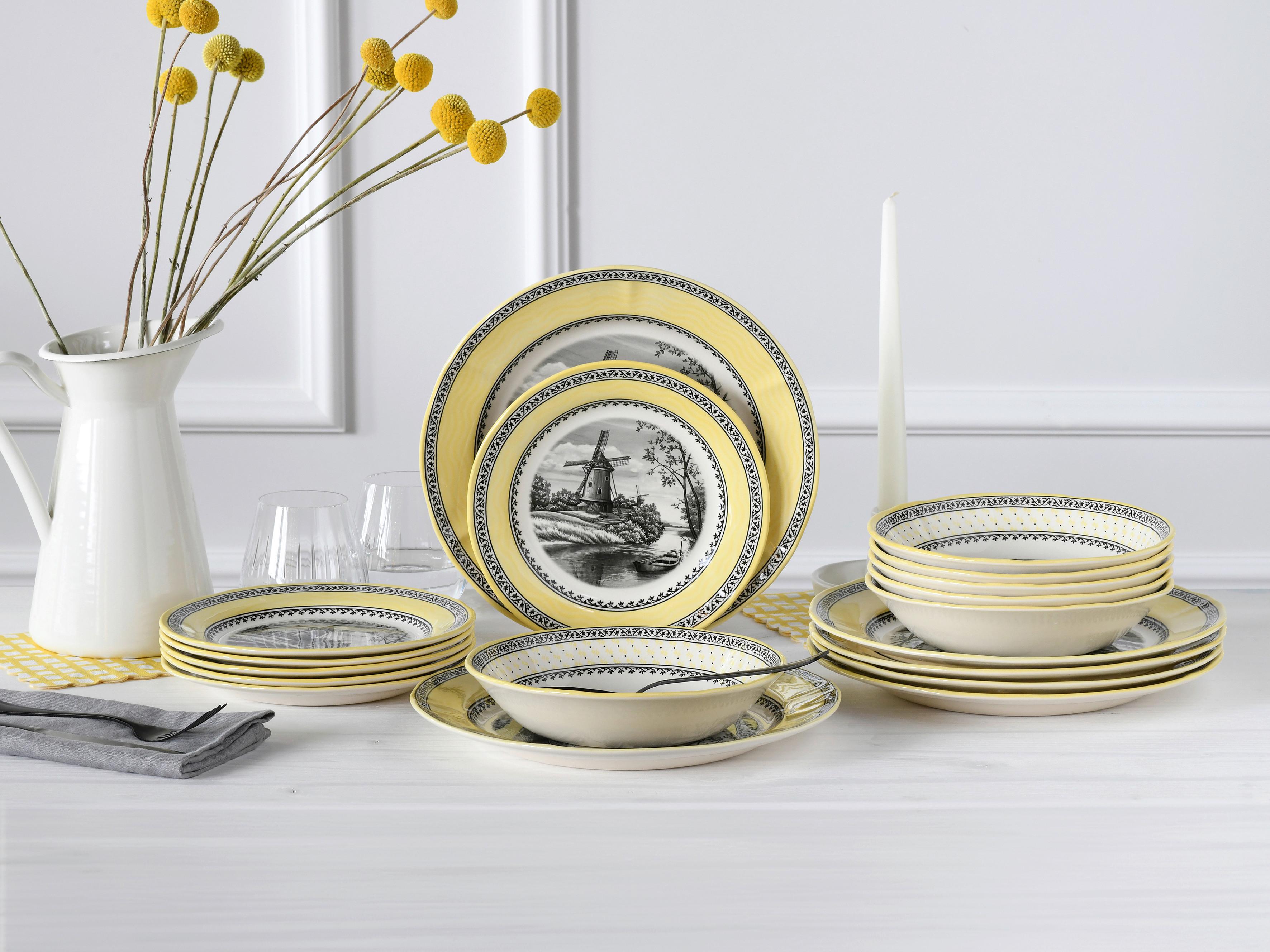 Jedilni Servis Windmühle, 18-Delni - večbarvno, Basics, keramika - Creatable