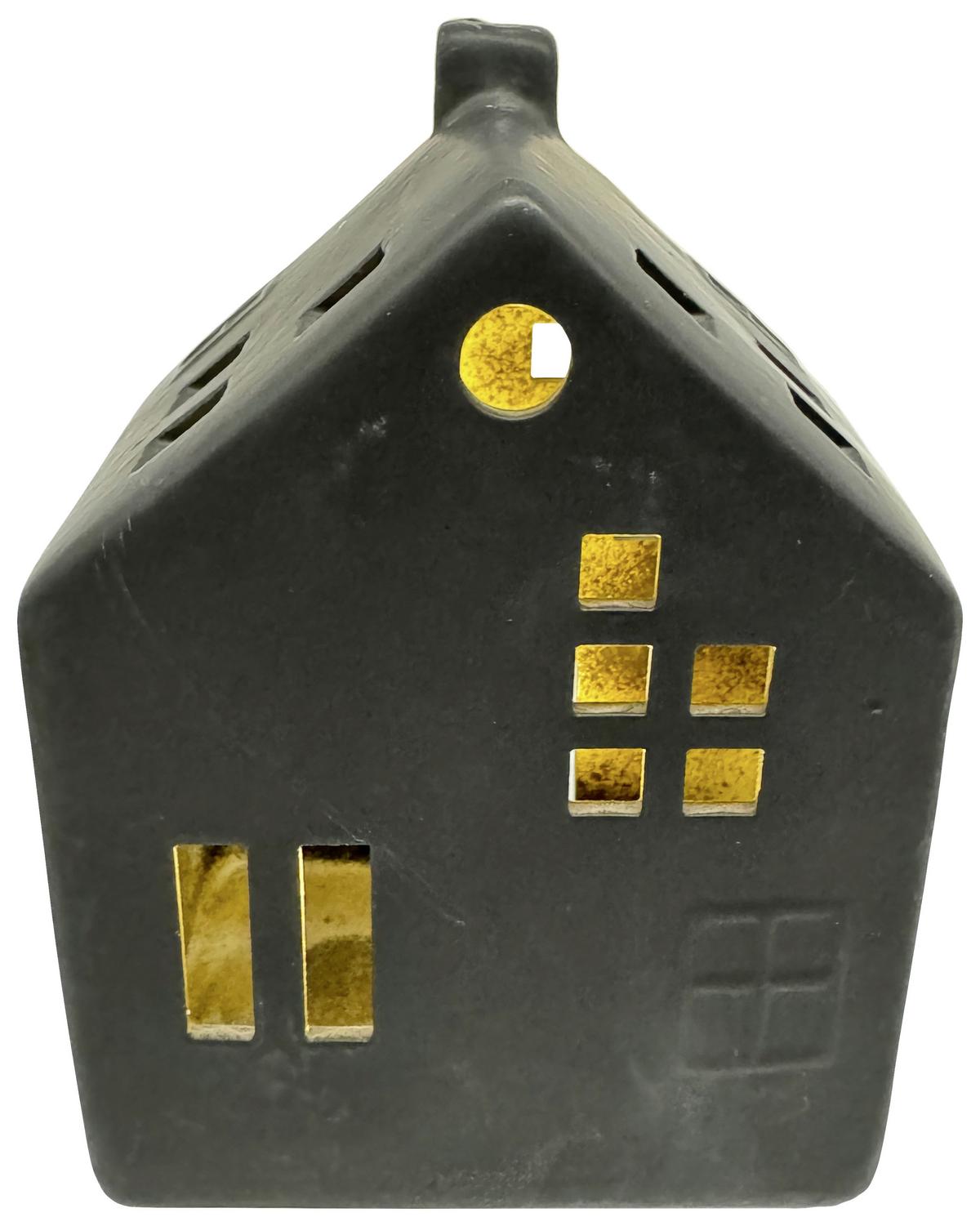 Dekohaus Luna Schwarz - Schwarz, KONVENTIONELL, Keramik (10/13,8/7cm) - Mömax