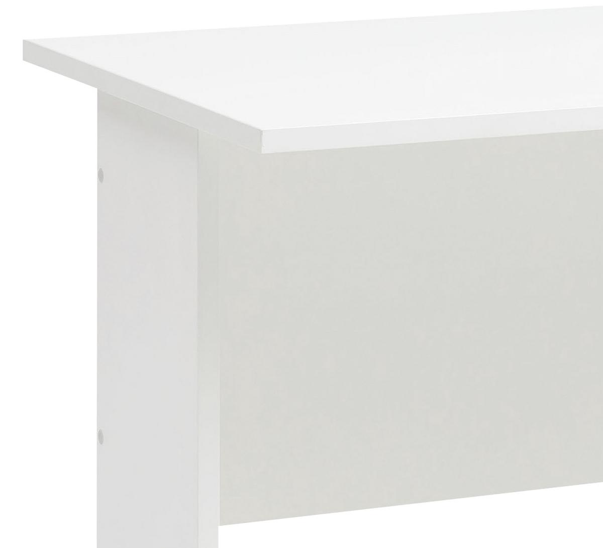 Schreibtisch "Serie 200", weiß - Silberfarben/Weiß, Basics, Holzwerkstoff/Metall (140/65/74,2cm) - MID.YOU
