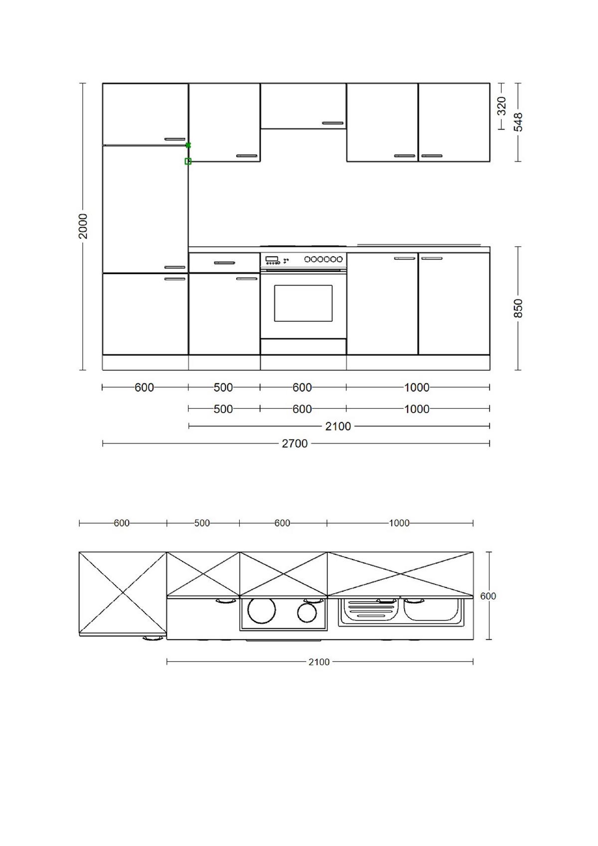 Moderen Kuhinjski Blok Z Aparati Samoa, Bela, Hrast - bela/barve aluminija, Konvencionalno, umetna masa/leseni material (270/200/60cm) - FlexWell