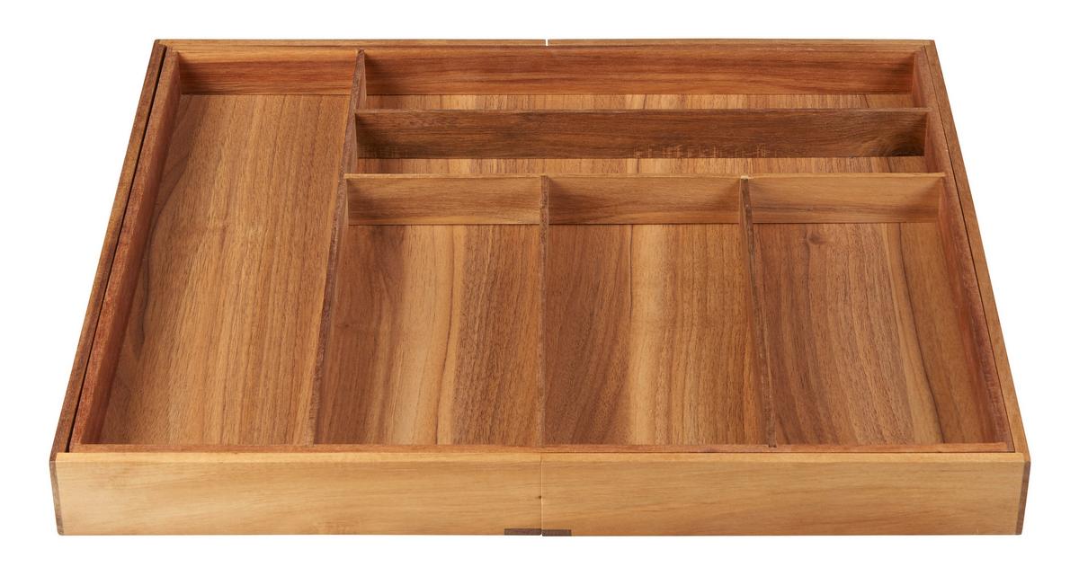 Tavă pentru tacâmuri Flex L - culoare natur, Modern, lemn (47,3/55,5-92,5/5,5cm) - Zandiara