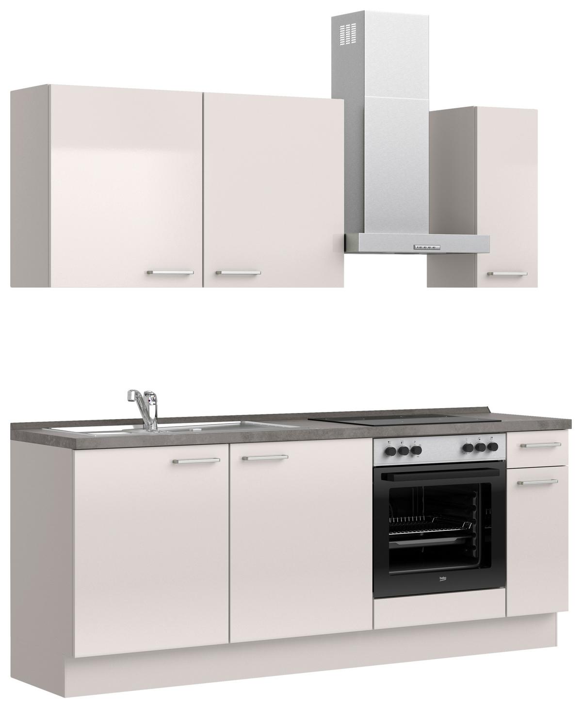 Küchenleerblock Flash Low o. Geräte Hellgrau - Schieferfarben/Edelstahlfarben, MODERN, Holzwerkstoff/Metall (210cm) - Nobilia