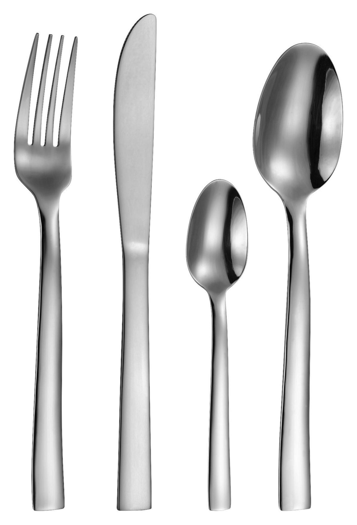 Besteckset Uschi aus Edelstahl, 16-teilig - Silberfarben, Metall - Based
