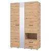ARMOIRE À VÊTEMENTS LEON - noir/chêne artisan, KONVENTIONELL, matériau en bois/matière synthétique (128/206/54cm) - Mömax