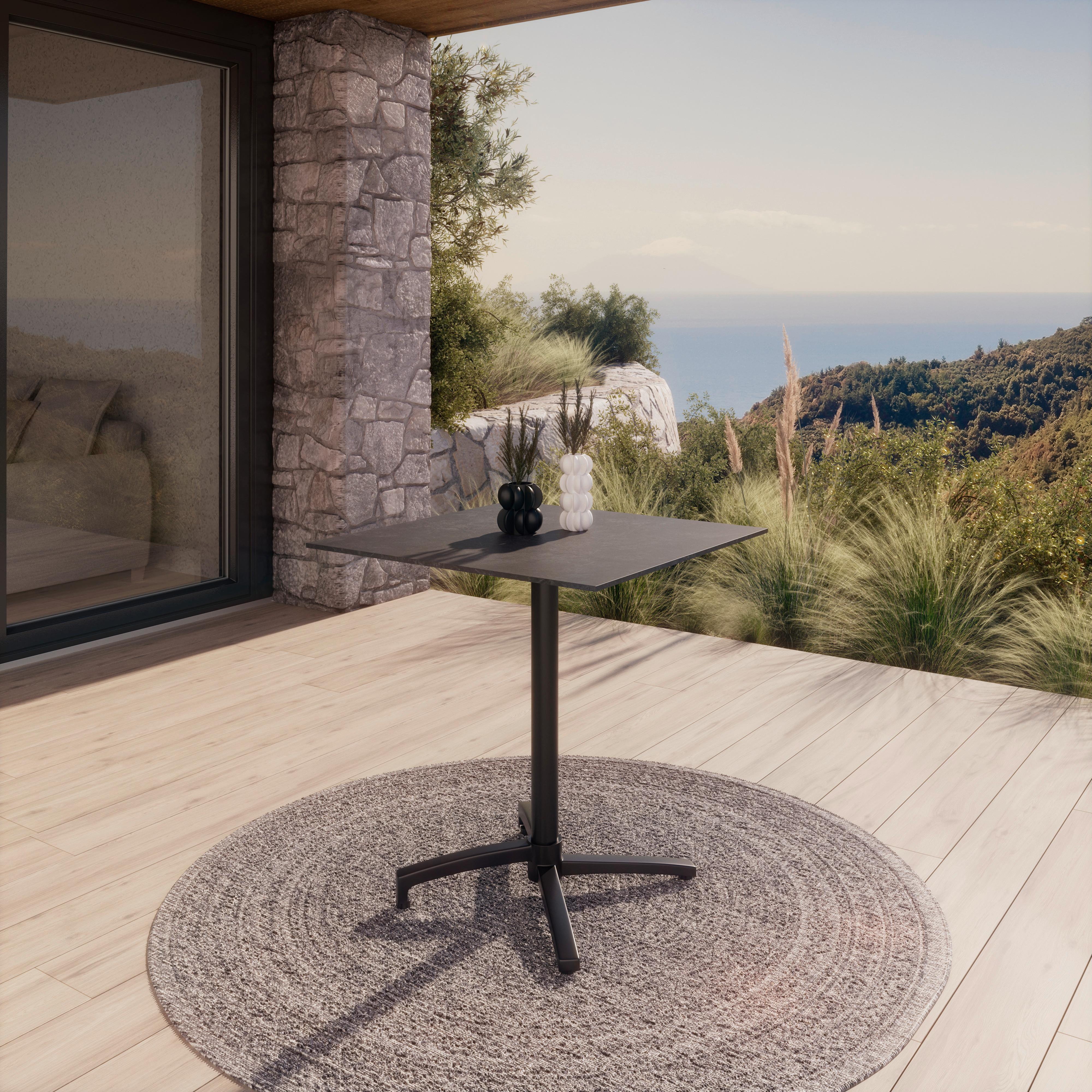 Gartentisch Heino Anthrazit - Anthrazit, Basics, Stein/Metall (70/70/75cm) - Mömax