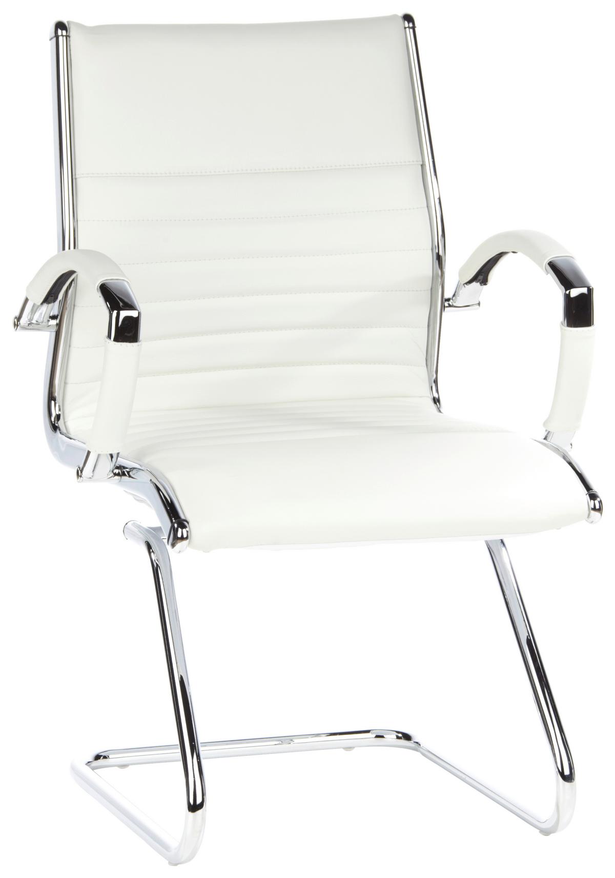 Besucherstuhl Parma V Creme/Chromfarben - Chromfarben/Creme, MODERN, Leder/Textil (62/94/46cm) - MID.YOU