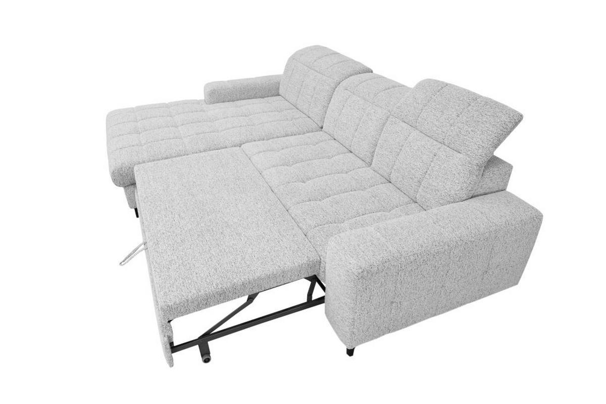 Kutna Garnitura Santorini - siva/crna, Moderno, tekstil (193/291cm) - Premium Living