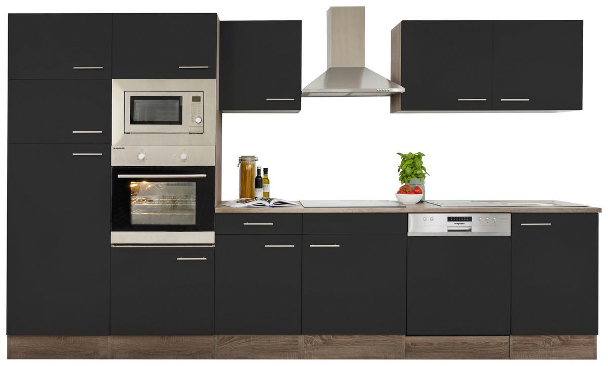 Küchenleerblock LBKB340EYSMIGKE - Edelstahlfarben/Eichefarben, Basics, Holzwerkstoff/Metall (340cm) - Respekta