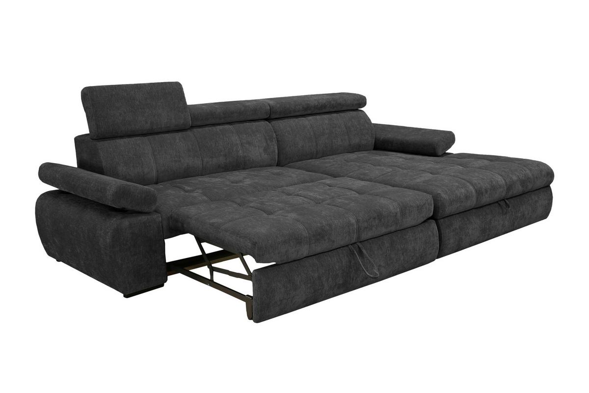 Kutna Garnitura Vegas - crna, Design, drvo/tekstil (294/173cm) - Modern Living