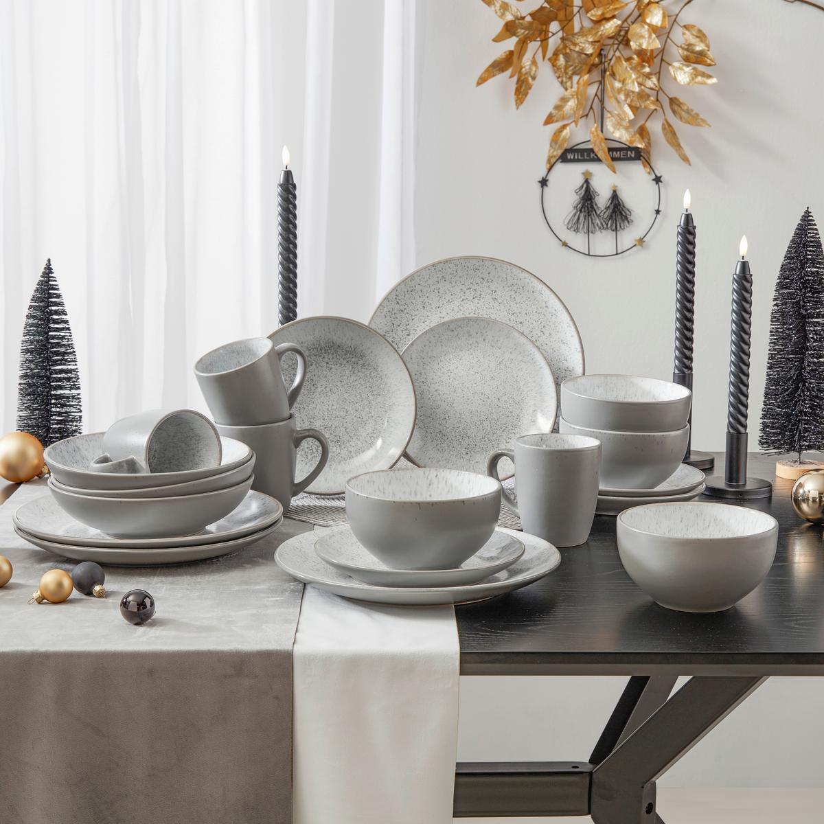 Kombiservice Ivar Grau 20-teilig - Grau, MODERN, Keramik (39/29/29cm) - Mömax