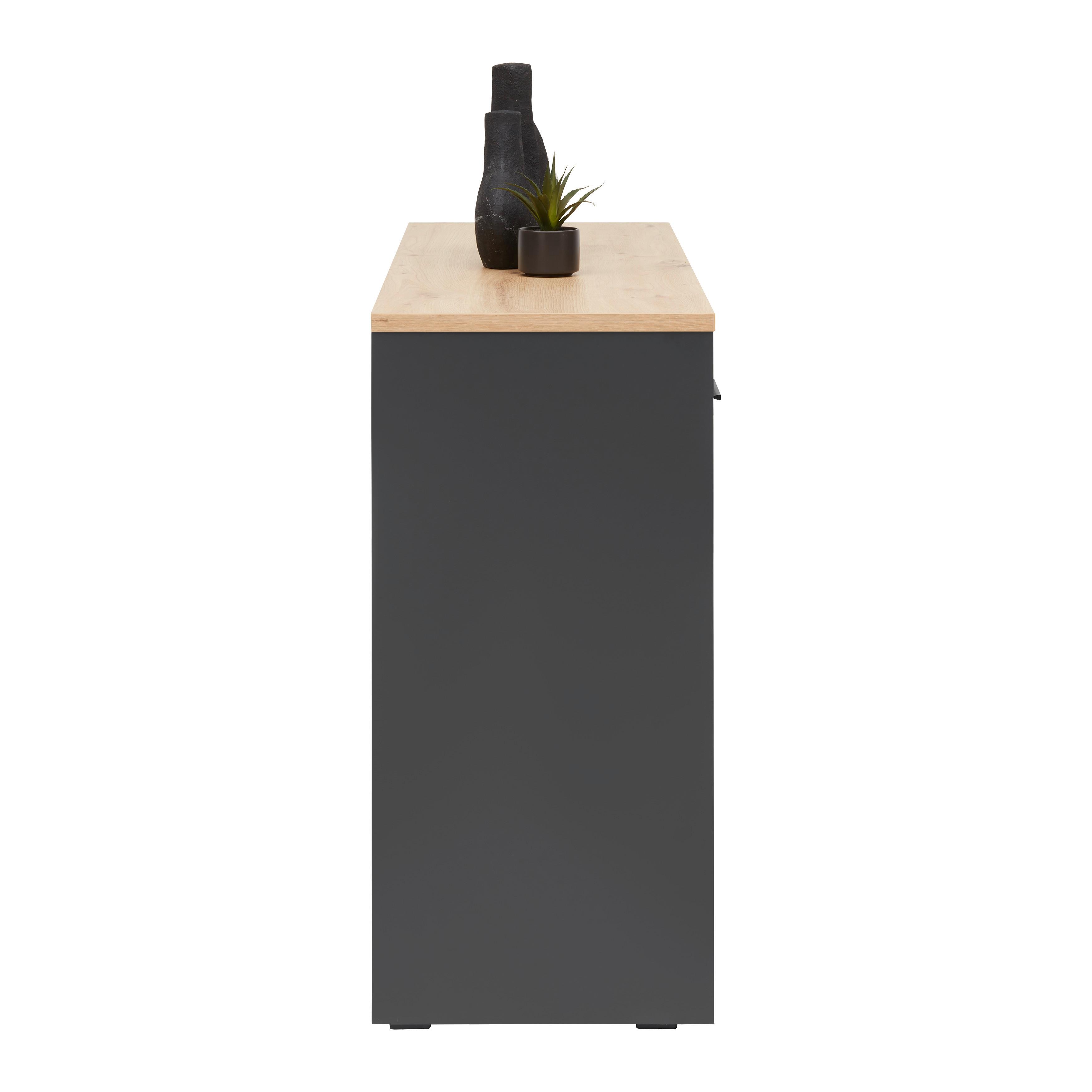 SIDEBOARD ALARA - svart, Modern, metall/trämaterial (128/87/40cm) - Mömax