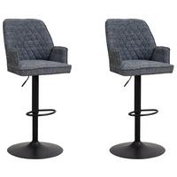 BARHOCKER-SET DONNY - Blau/Schwarz, Design, Textil/Metall (54/100/58cm) - MID.YOU