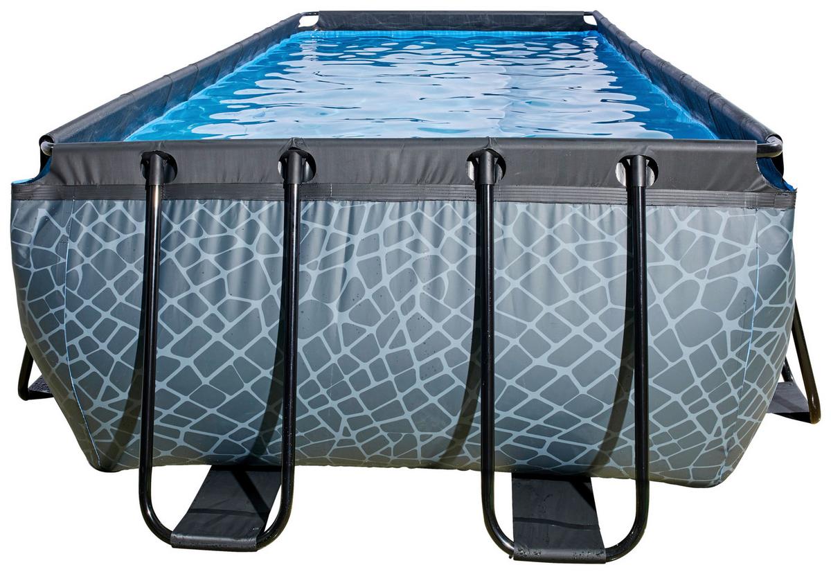 Bazen Exit Stone Pool, Črpalka S Peščenim Filtrom, 400x200cm - siva, Konvencionalno, kovina (400/200/122cm) - EXIT Toys