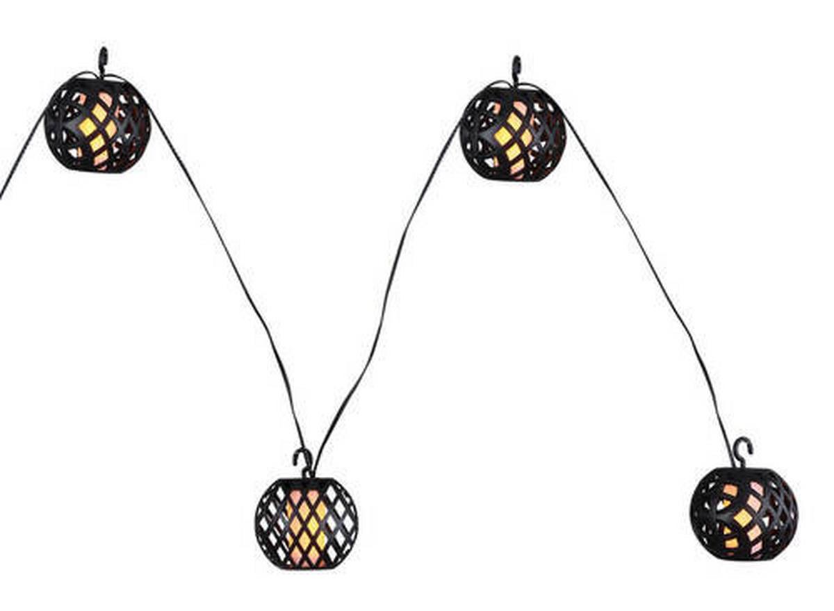 Solarleuchte Lichterkette Schwarz/Weiß max. 0,1 Watt - Schwarz/Weiß, Basics, Kunststoff (410/7/7cm) - Globo