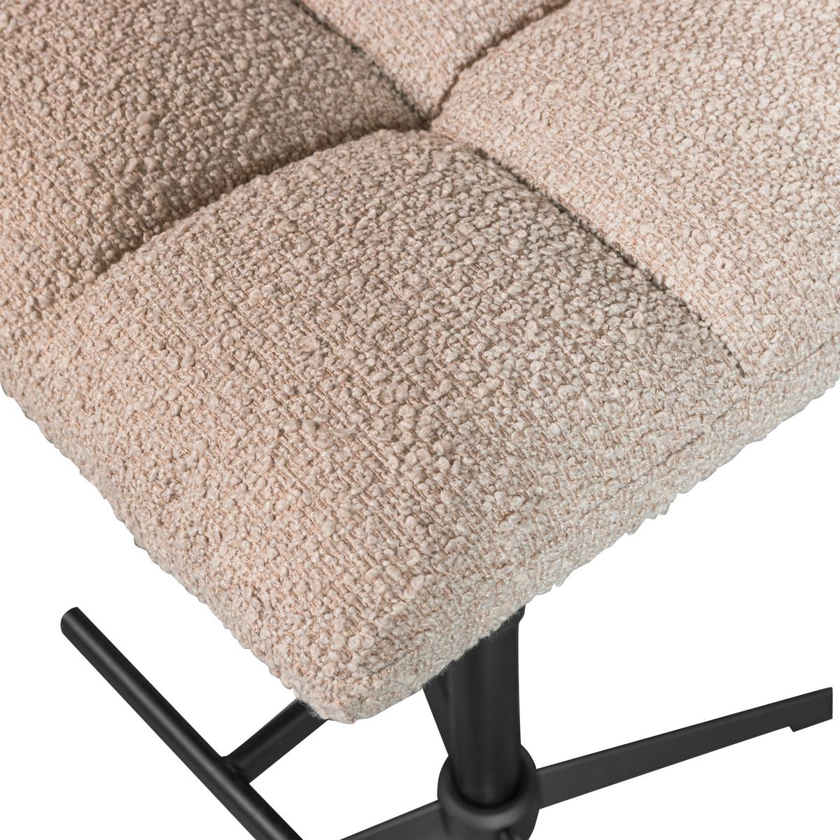 Barhocker-Set Vinny Sandfarben B: 44cm - Sandfarben/Schwarz, Design, Textil/Metall (44/114/58cm) - Livetastic