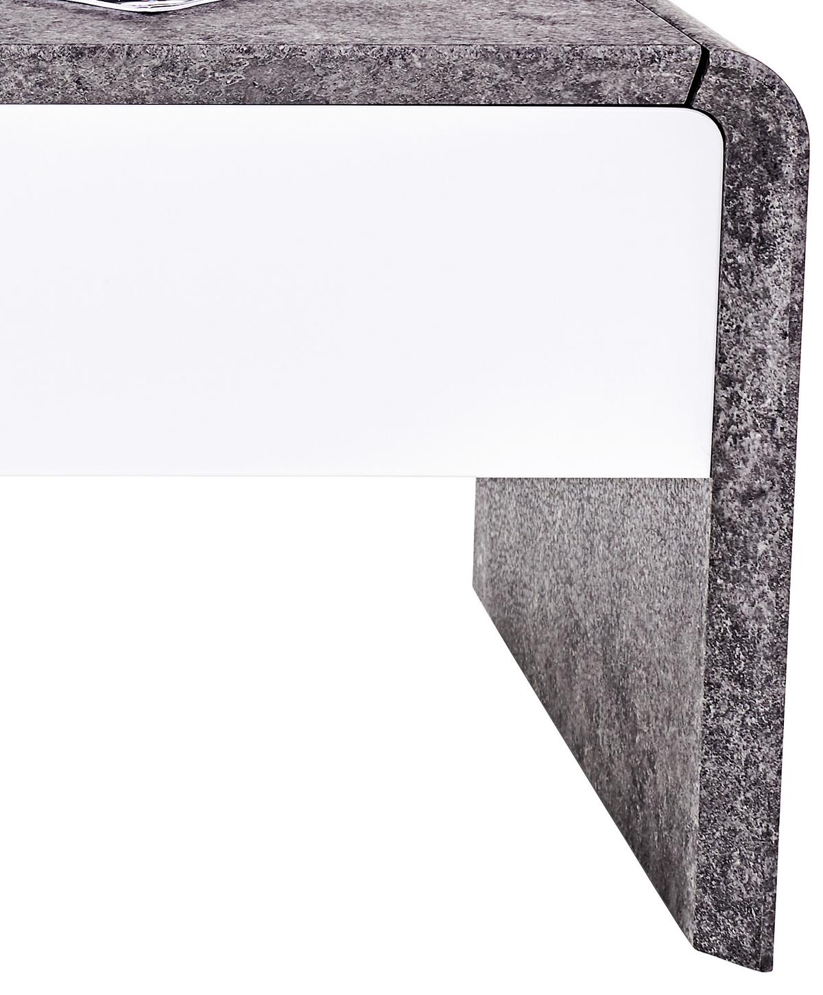 Klubska Miza Mailand, Siva, Bela, Nastavljiva - temno siva/bela, Moderno, kovina/leseni material (110/45-70,5/60cm)