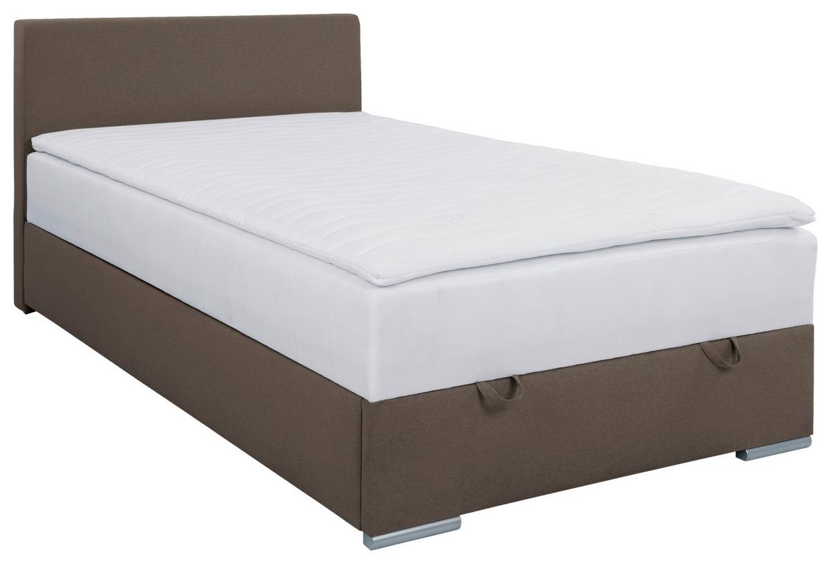 Tapecirani Krevet Cosi - boje blata/boje pijeska, Konvencionalno, drvo/metal (120/200cm)