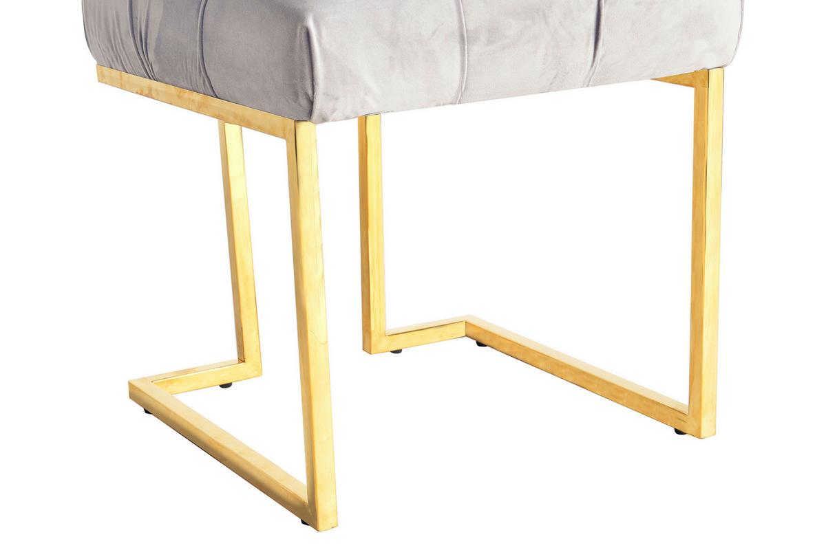 Hocker Parity Taupe Samt - Design, Textil/Metall (48/48/48cm) - Kayoom