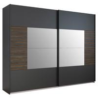 Omara Z Drsnimi Vrati Barea, Temno Siva - temno siva/siva, Moderno, kovina/leseni material (271/210/62cm) - Rauch Möbel