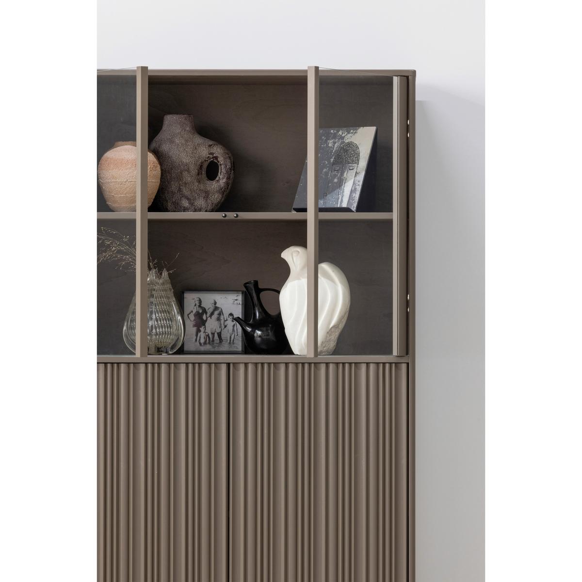 Vitrine Nova Braun b: 67 cm - Braun, Design, Glas/Holz (67/215/40cm) - Livetastic