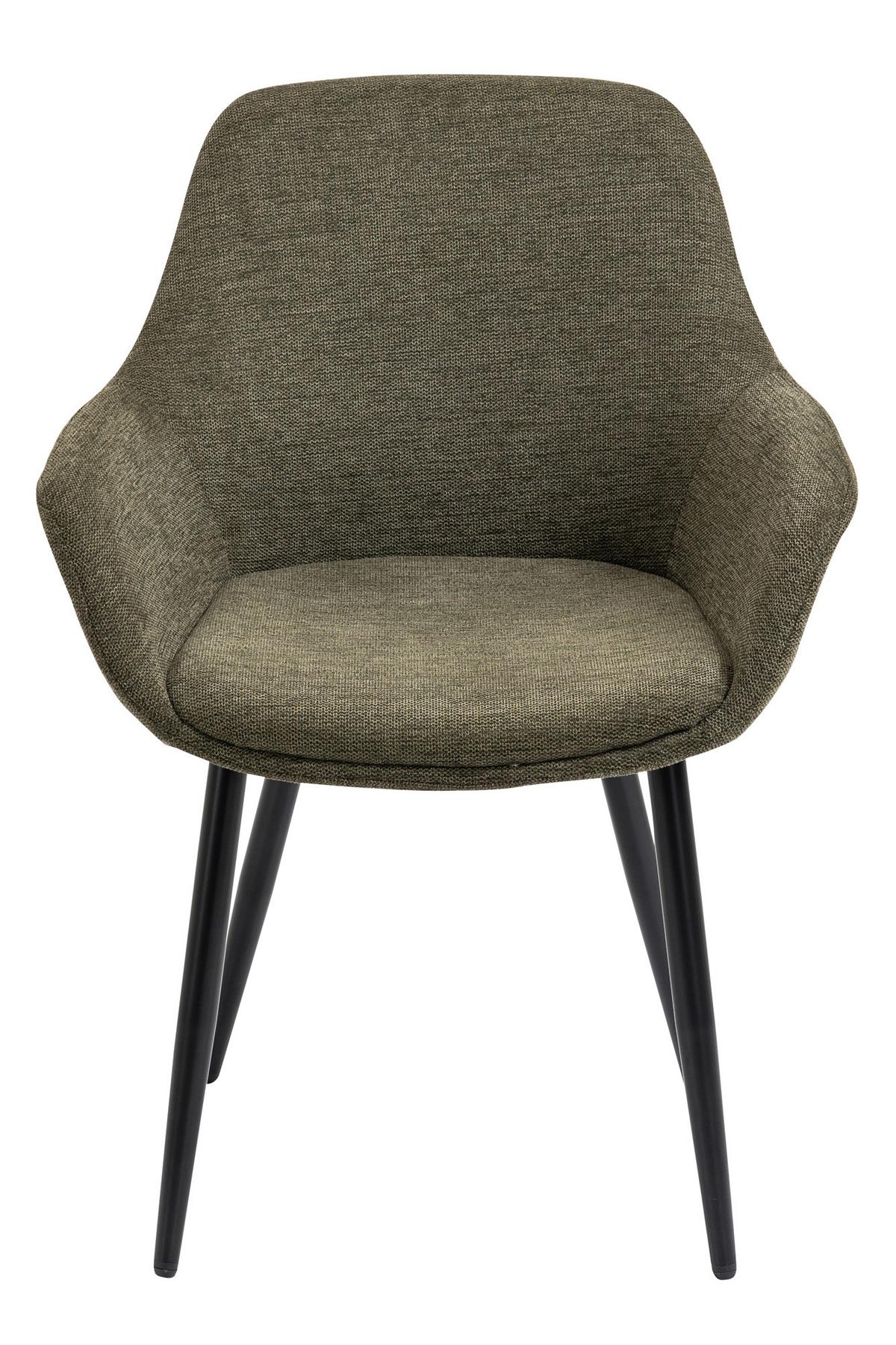 Set Naslanjačev Lena, Zelena, 2-Delni - črna/zelena, Moderno, kovina/tekstil (64/86/59cm) - Livetastic