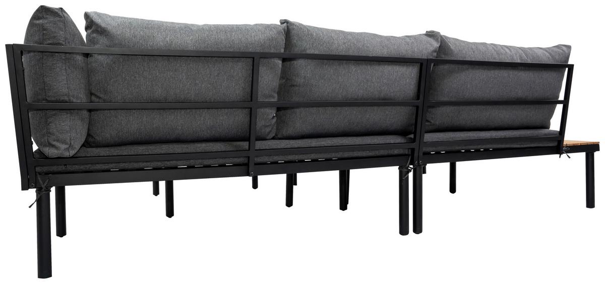 KOMPLET MEBLI TARASOWYCH BORIS - kolor akacjowy/czarny, Basics, metal/drewno (159/273,5cm) - Ambia Garden