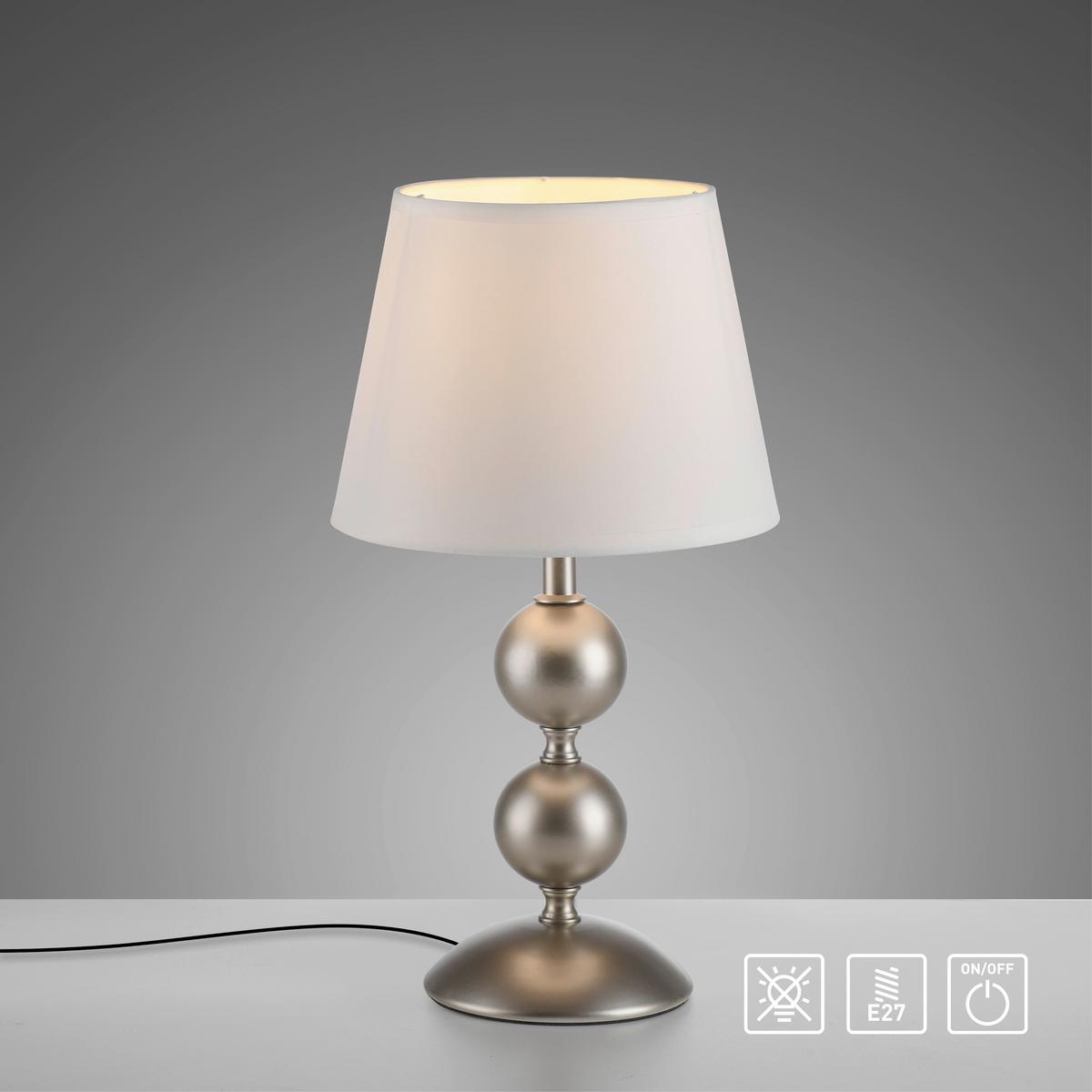 LAMPA STOŁOWA 14194-97 SIENA - kolor brązu/biały, Trend, tworzywo sztuczne/metal (20/20/36cm) - Just Light