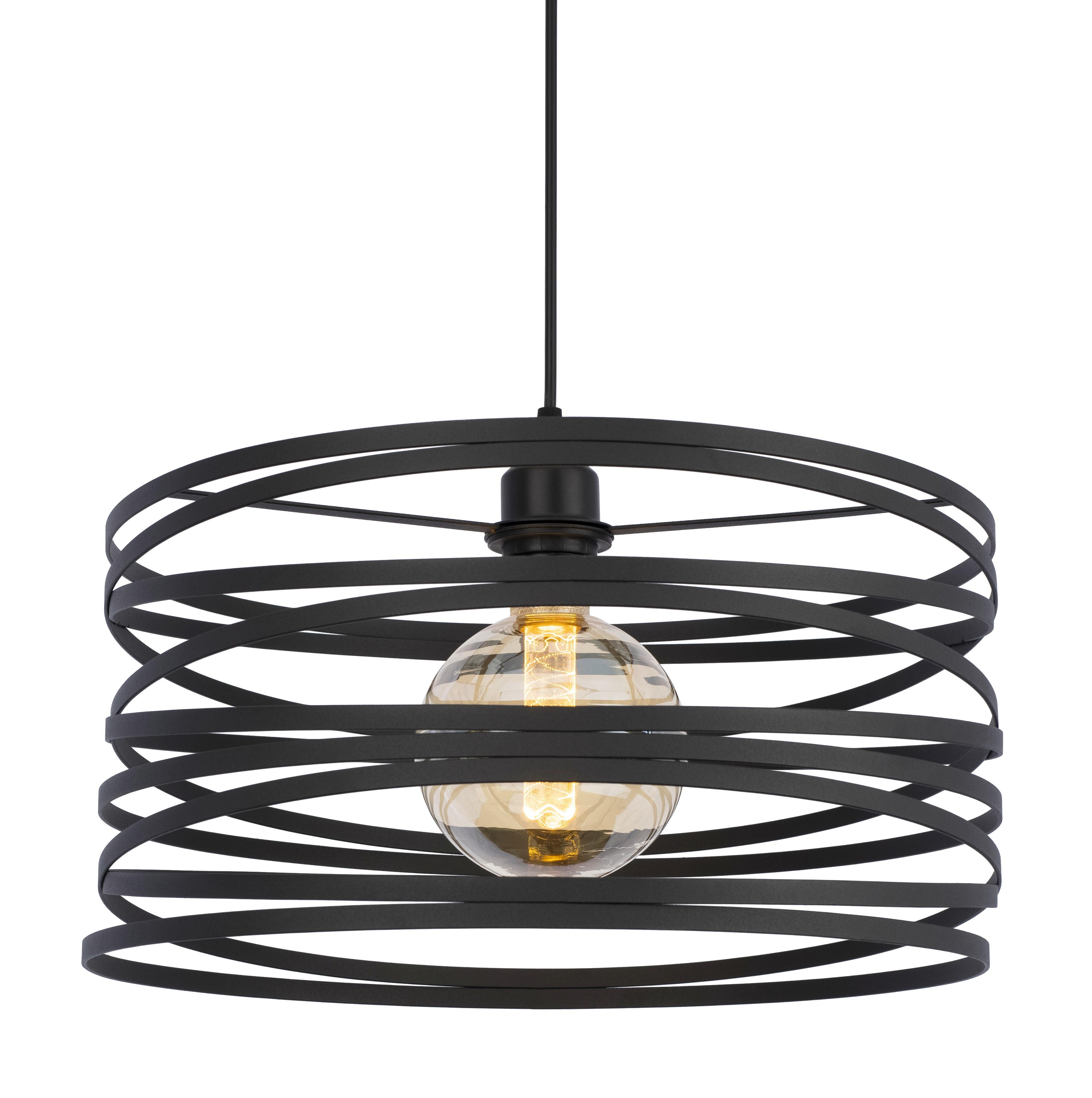 Hängeleuchte Esila in Schwarz max. 40 Watt - Schwarz, MODERN, Kunststoff/Metall (40/120cm) - Mömax