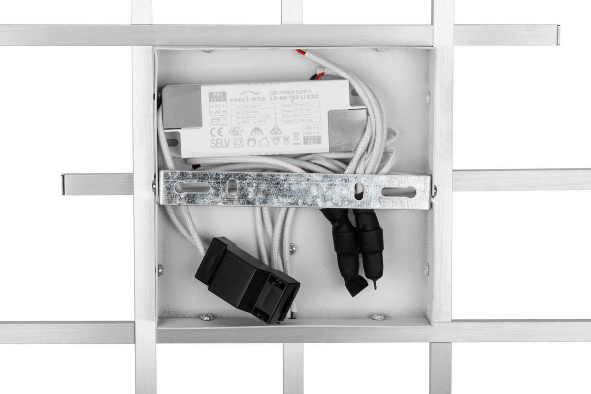 LAMPA SUFITOWA LED KAIRO *SBB* - kolor srebrny, Basics, tworzywo sztuczne/metal (53,5/53,5/4,5cm) - Boxxx