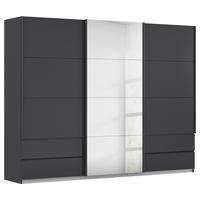 Schwebetürenschrank Elara in Grau - Weiß/Grau, KONVENTIONELL, Holzwerkstoff/Kunststoff (271/210/62cm) - Premium Living