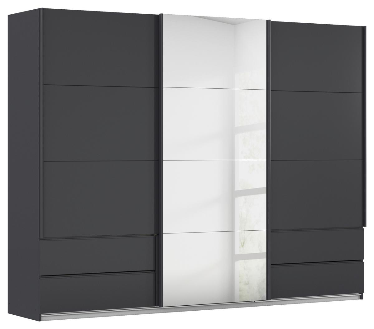 Schwebetürenschrank Elara in Grau - Weiß/Grau, KONVENTIONELL, Holzwerkstoff/Kunststoff (271/210/62cm) - Premium Living