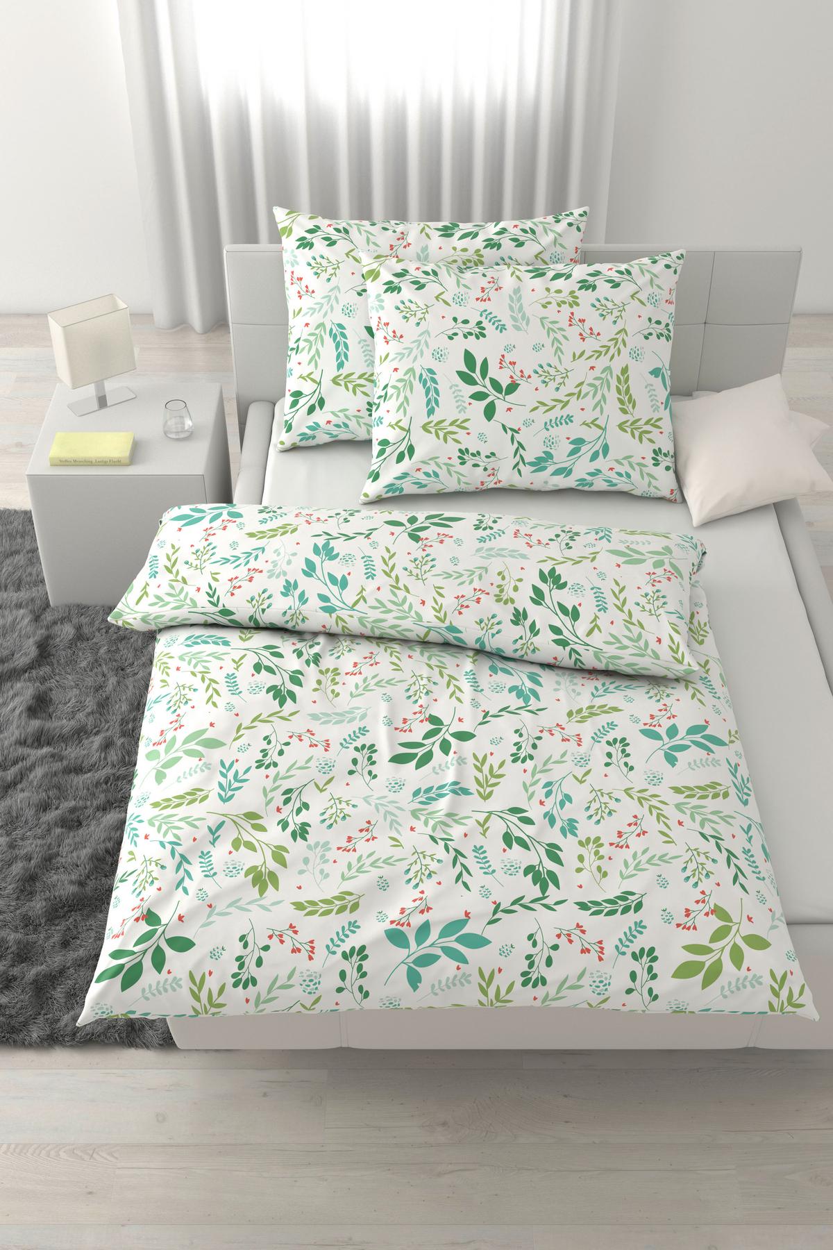 Posteljnina Herbs Xxl - zelena, tekstil (200/200cm) - Mömax