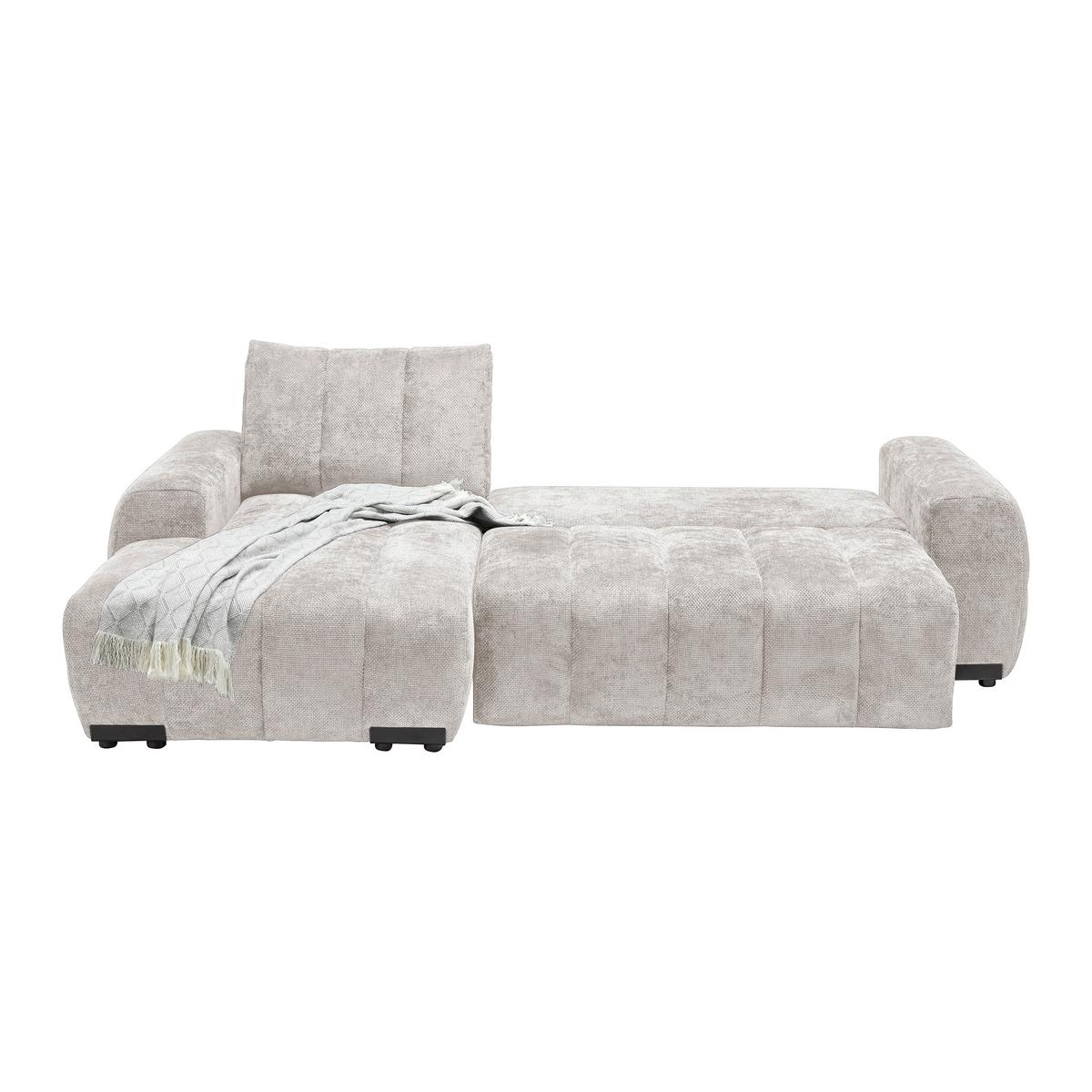Wohnlandschaft Bolonia Creme - Schwarz Hochglanz/Creme, MODERN, Textil/Metall (166/93/273cm) - Mömax