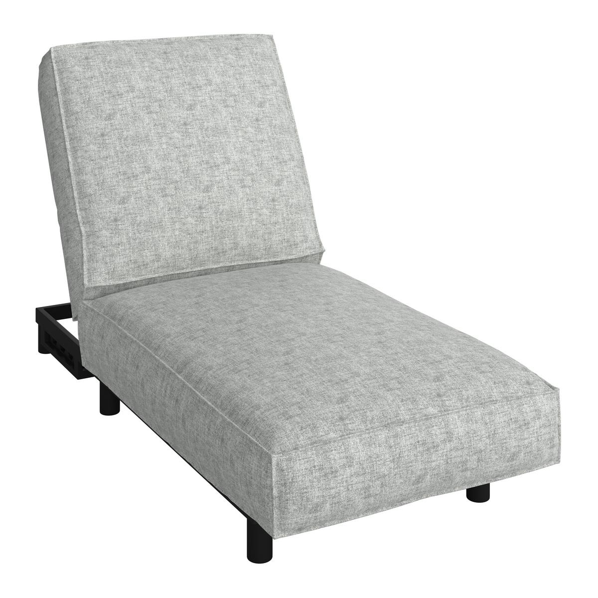 LEŻAK OGRODOWY MARINA - jasnoszary, Modern, metal/tkanina (195/90/42cm) - Bessagi Garden