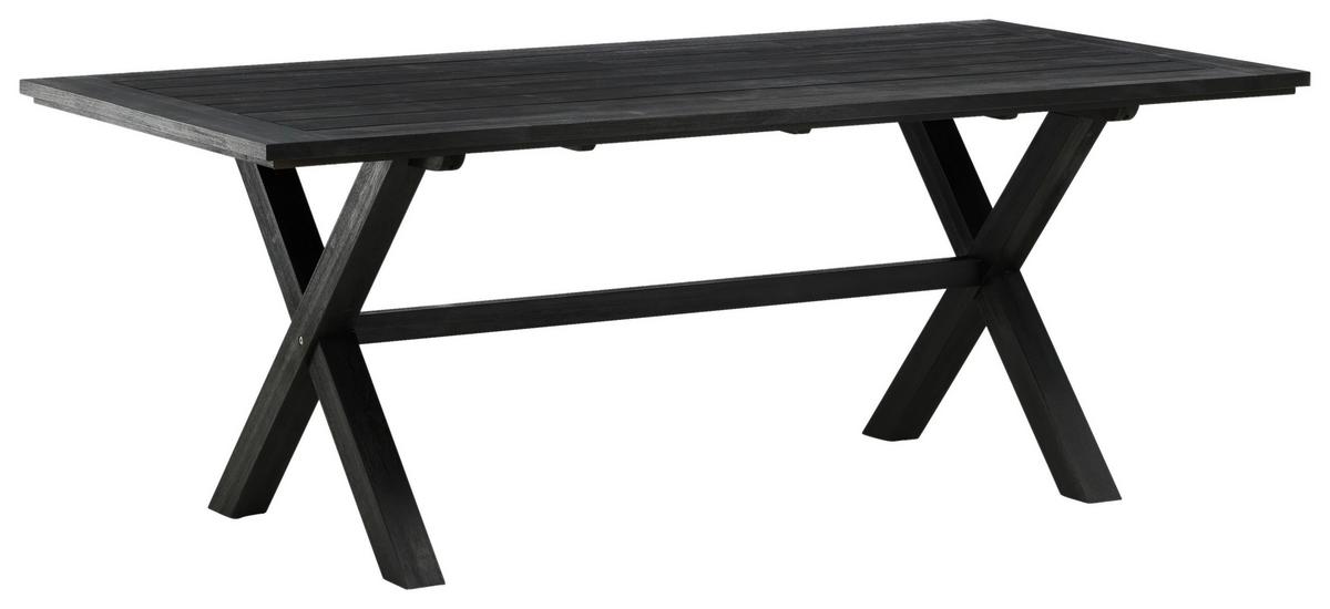 Gartentisch Rives ca. 200x100x75 cm Schwarz - Schwarz, KONVENTIONELL, Holz (200/100/75cm) - Gardenson