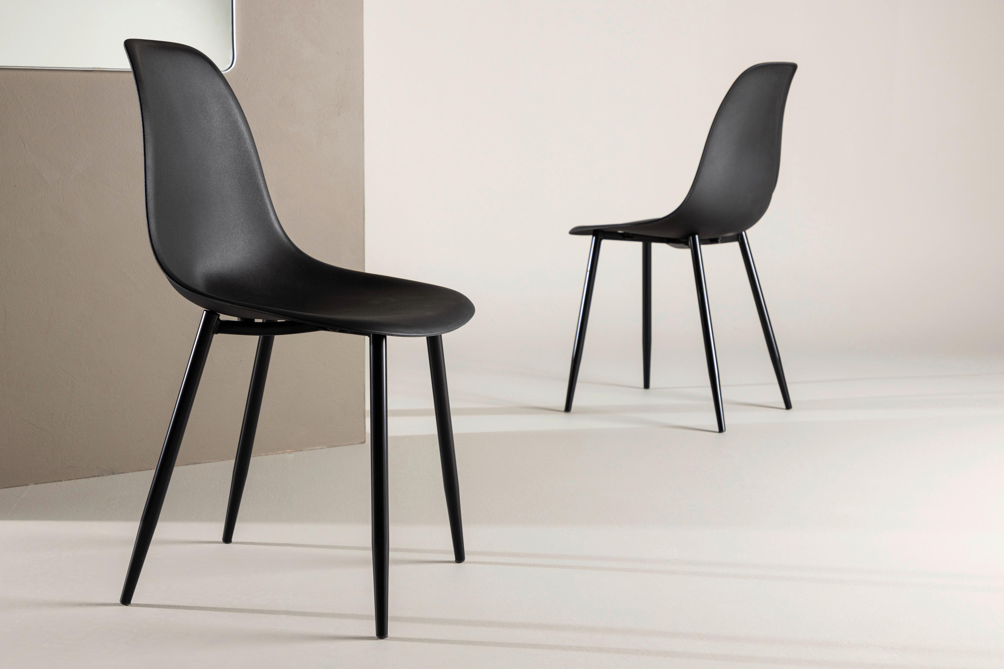 STUHL-SET POLAR - Schwarz, Design, Kunststoff/Metall (45,5/81/58cm) - Livetastic