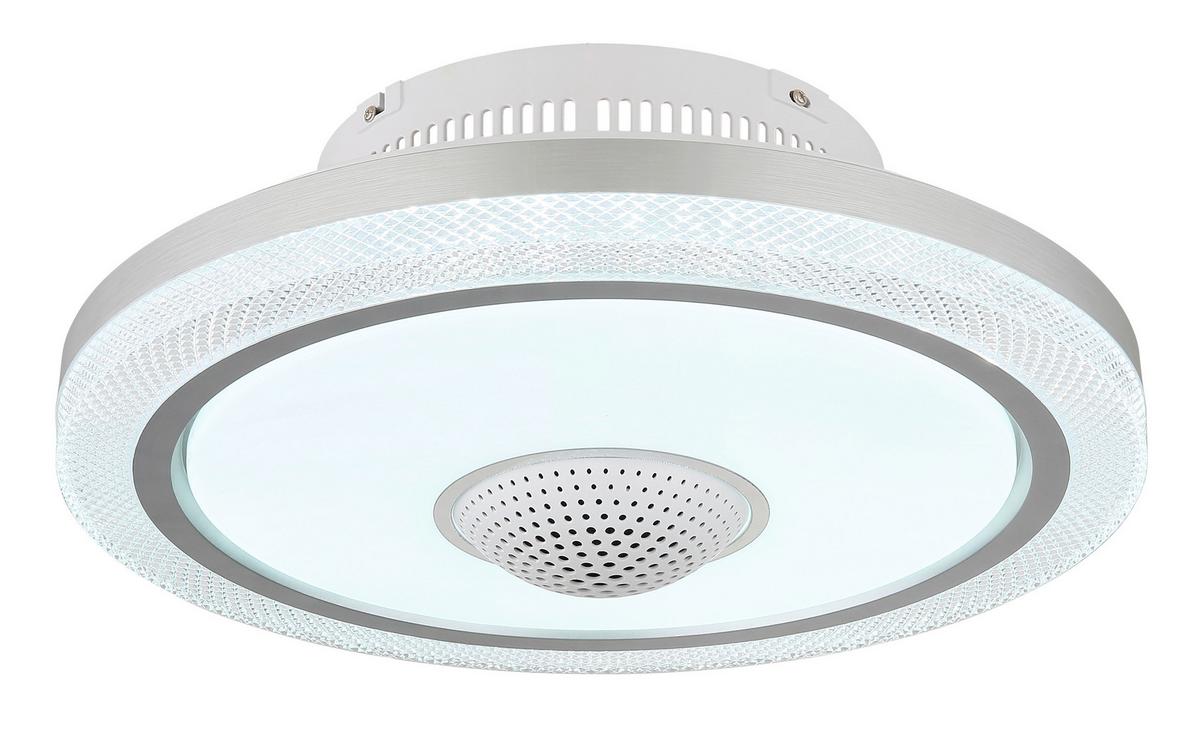 DECKENVENTILATOR 03664 SHELLY - Klar/Weiss, Design, Kunststoff/Metall (50/21cm) - Globo