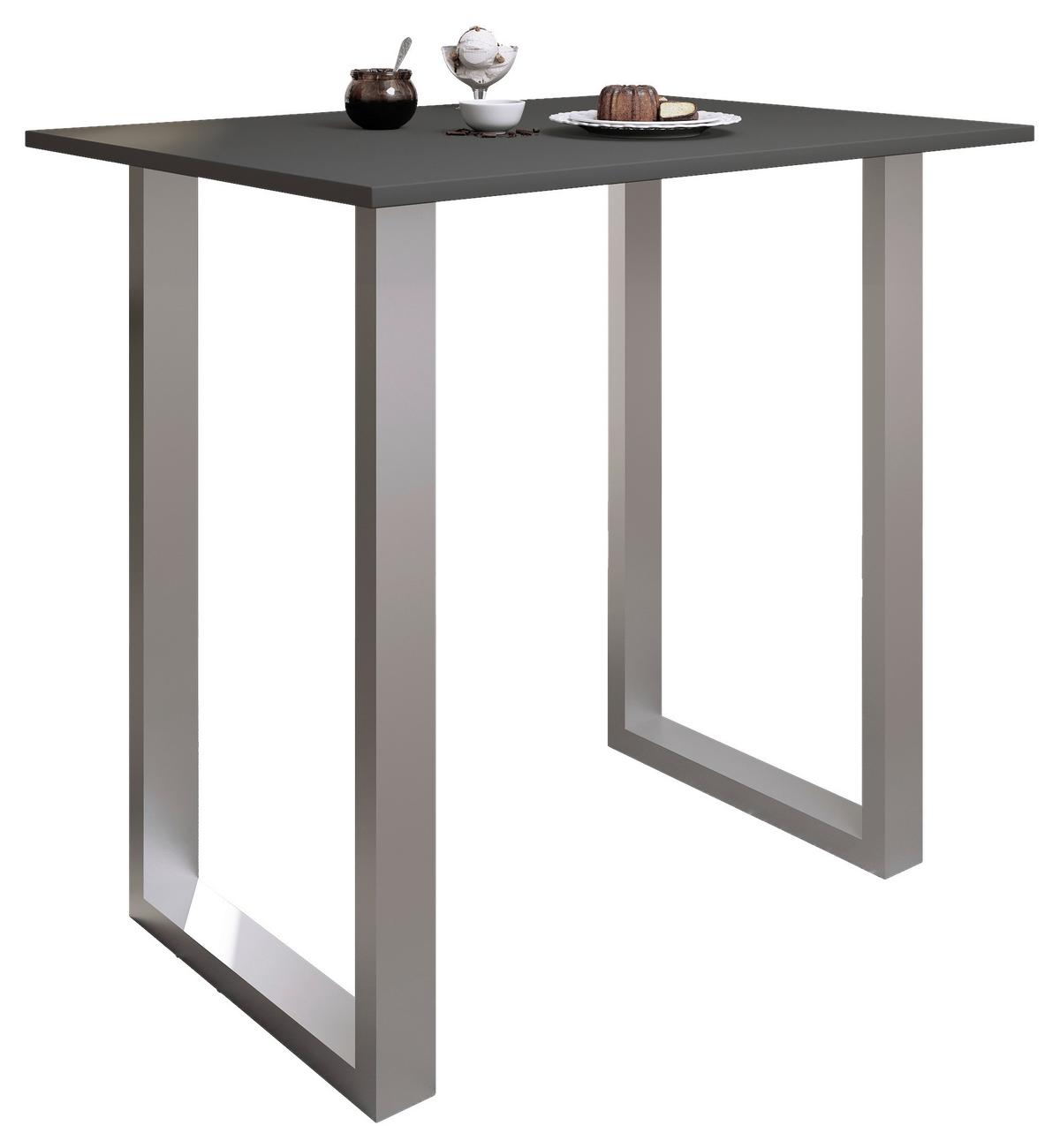 BARTISCH XONA B 110X80 - Anthrazit/Silberfarben, Konventionell, Holzwerkstoff/Metall (110/102/80cm)