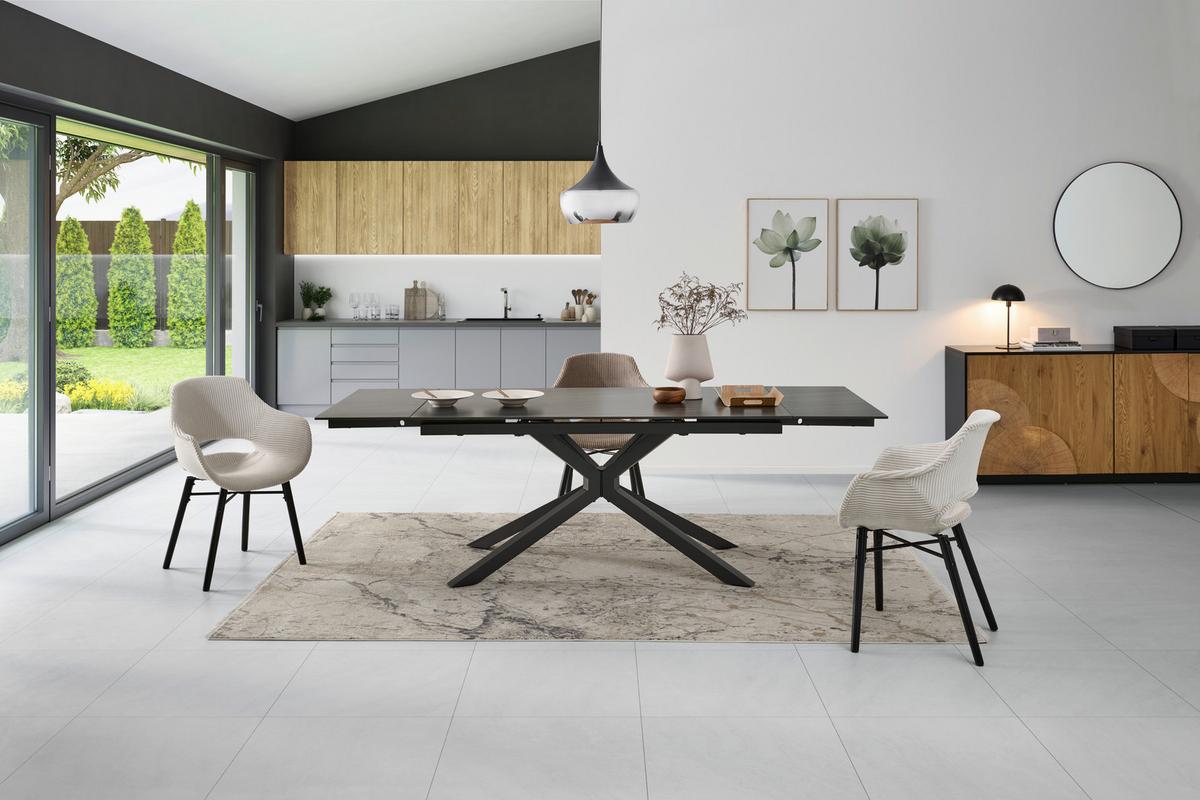 Jedilna Miza Lorenzo, Keramika, 160-240x90 - temno siva/siva, Konvencionalno, kovina/keramika (160-240/75/90cm) - MID.YOU