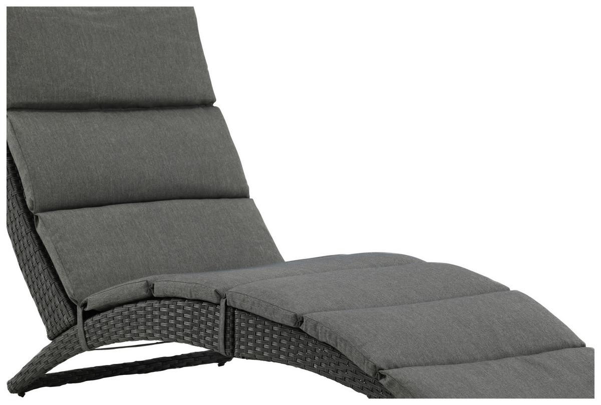 Sonnenliege Archie ca. 64x84x158 cm Schwarz - Schwarz, KONVENTIONELL, Kunststoff (64/84/158cm) - Gardenson