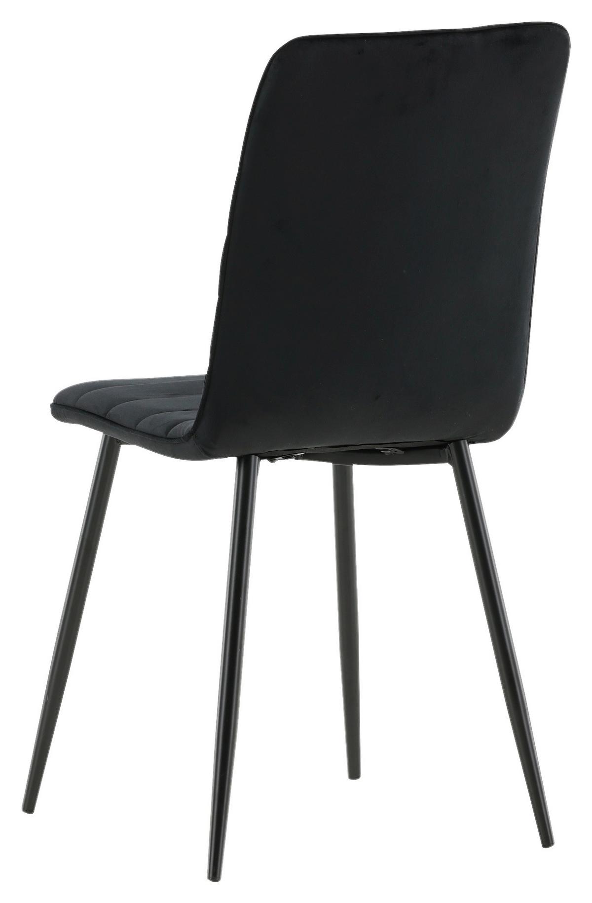 STUHL-SET WINDU - Schwarz, Design, Textil/Metall (43/94/49cm) - Livetastic