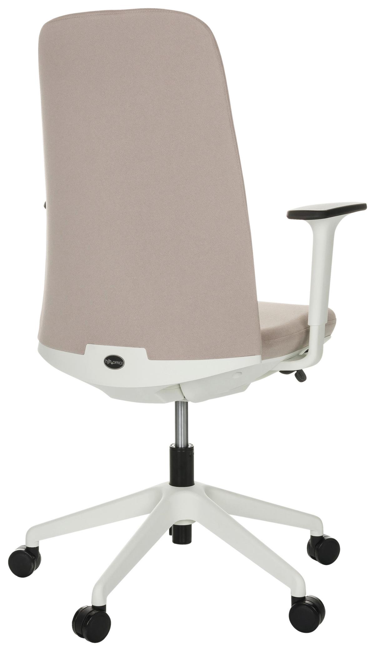 Pisarniški Stol Nestora, Bež - bela/bež, Basics, umetna masa/tekstil (70/103-113/70cm) - MID.YOU