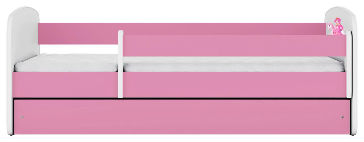 Otroška Postelja Babydreams, Bela, Roza, 80x160cm - pink/bela, Moderno, tekstil/leseni material (80/160cm) - MID.YOU