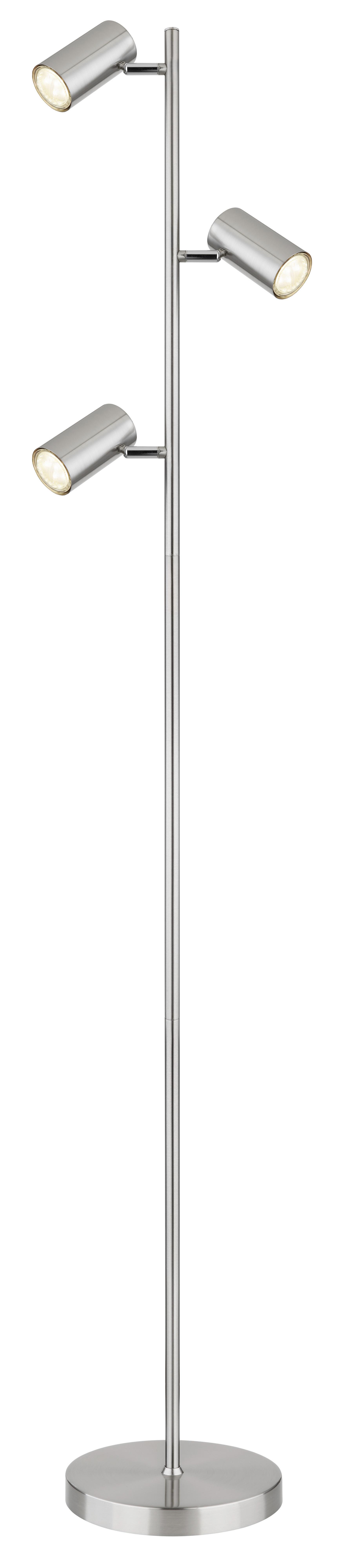 Stehleuchte Robby max. 5 Watt - Nickelfarben, Design, Metall (25/23/154cm) - Globo