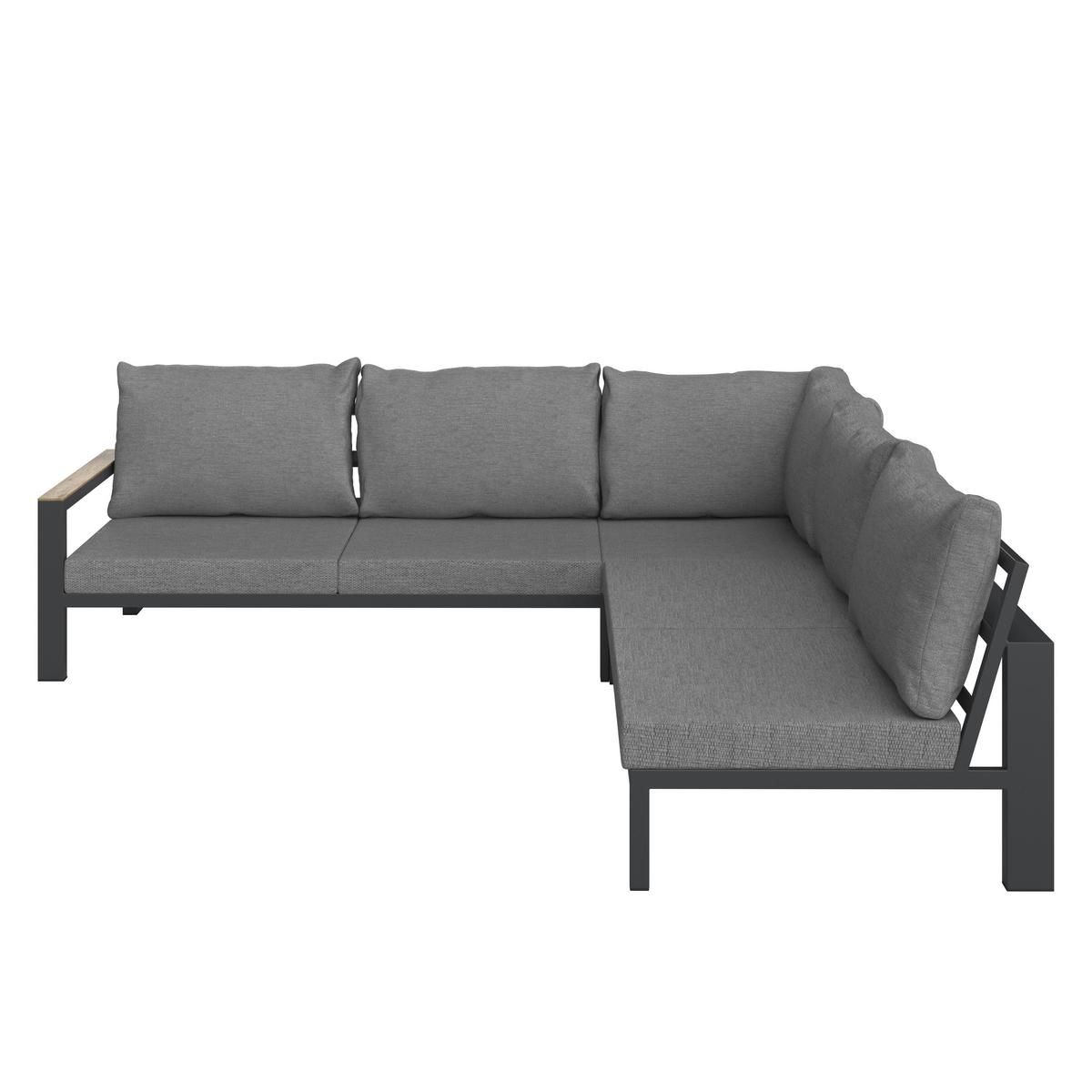 Garnitură grădină Melina - gri deschis/gri închis, Modern, lemn/metal (272/79/84cm) - Bessagi Garden