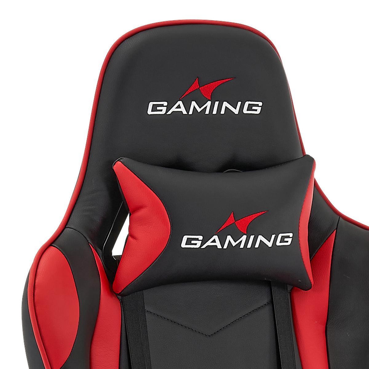 Scaun de gaming GENF - roșu/negru, Modern, plastic/metal (70/137/57cm) - Modern Living