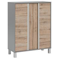 SZAFKA ŚREDNIA SPLIT - kolor dębowy/kolor srebrny, Konventionell, materiał drewnopochodny/metal (77,5/103,5/33,5cm) - Stylife