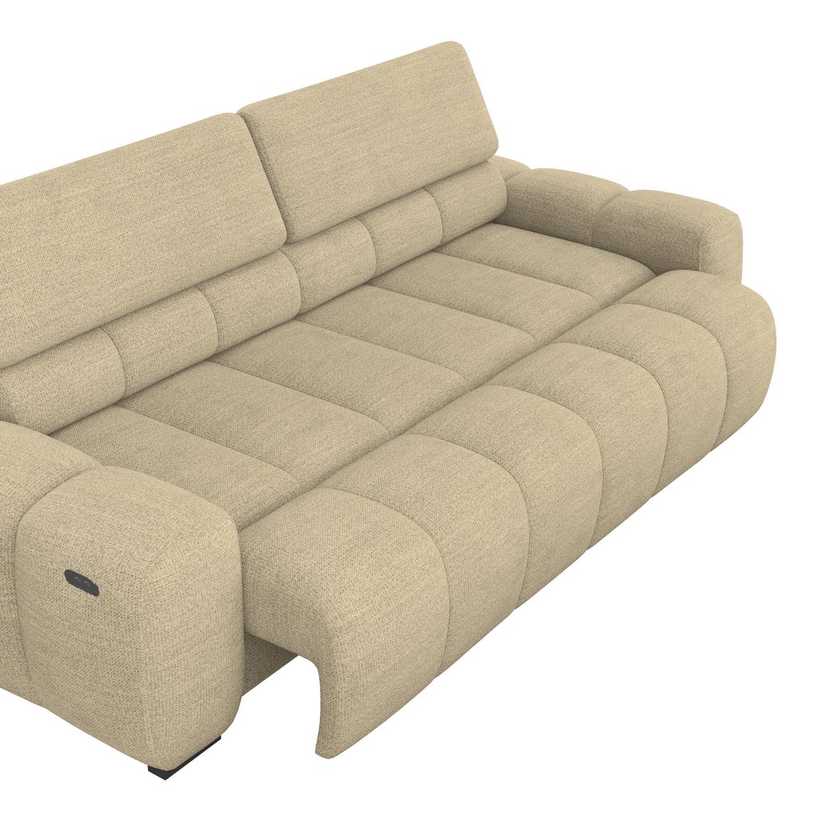 Velika Sofa Bull - bež/crna, Trend, tekstil/plastika (248/77-97/108cm) - Luca Bessoni
