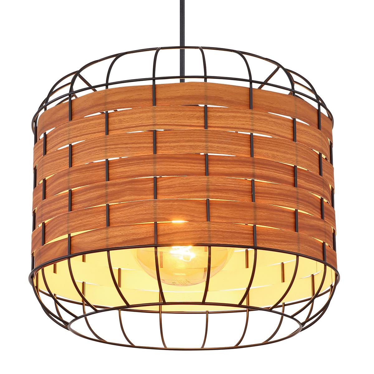 Svjetiljka Viseća 15665h - crna/smeđa, Konvencionalno, metal/plastika (35/120cm) - Globo