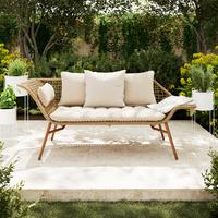 Bancă Merle - culoare lemn tec, Natur, plastic/metal (178/72/73cm) - Mömax